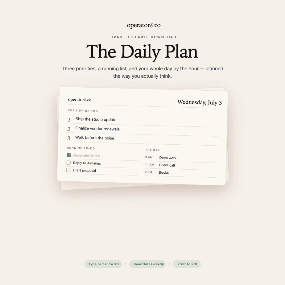 Downloadable Daily Planner